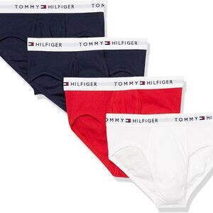 Tommy Hilfiger Four Pack Classic Cotton Briefs Underwear 4 Red White Navy Blue